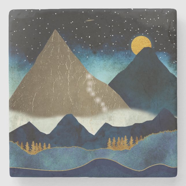 Posavasos De Piedra Alpinistas de las Montañas Doradas (Anverso)