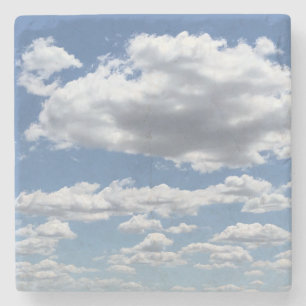 POSAVASOS DE PIEDRA ALTAS NUBES CUMULUS Y CIELO AZUL