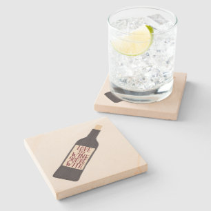 Posavasos De Piedra Ama el vino con el que estás divertido