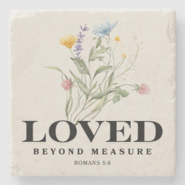 Posavasos De Piedra Amado sin medida – Romanos 5:8 Biblia Cristiana