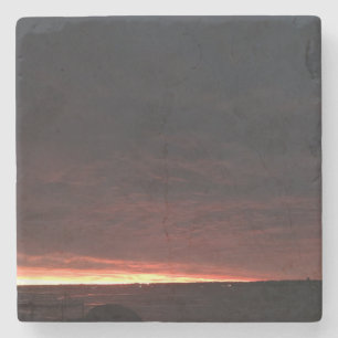 Posavasos De Piedra Amanecer antes de la tormenta de nieve