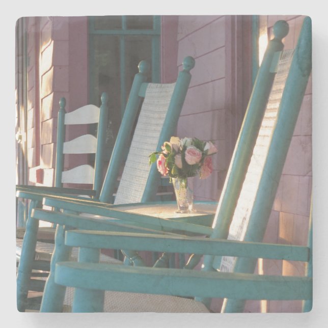 Posavasos De Piedra Amanecer de rosas rosadas - Viñedo de Martha (Anverso)