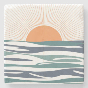 Posavasos De Piedra Amanecer junto al mar