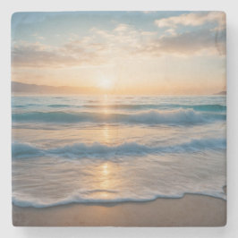 Posavasos De Piedra Amanecer sobre la playa