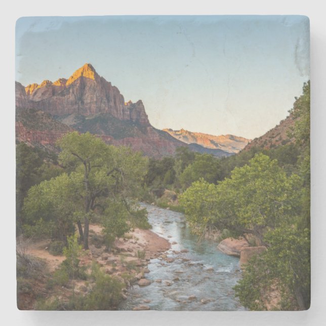 Posavasos De Piedra Amanecer sobre Watchman (Anverso)