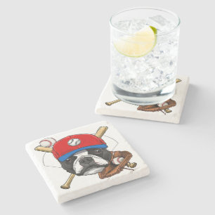 Posavasos De Piedra Amante de Boston Terrier Stone Coaster  Piedra de 