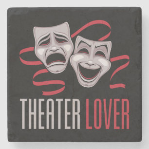 Posavasos De Piedra Amante del Teatro de Comedia y Tragedia