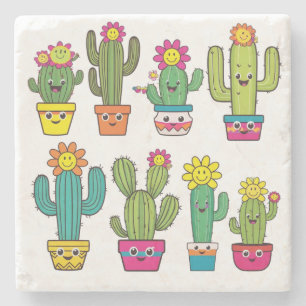 Posavasos De Piedra Amantes de cactus adorables