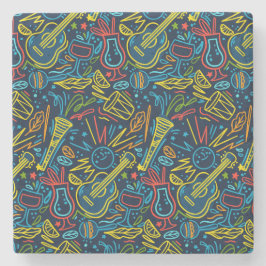 Posavasos De Piedra Amantes de la música moderna y colorida