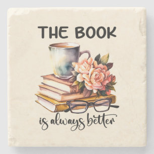 Posavasos De Piedra Amantes del libro de cutas palabras arte