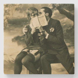 Posavasos De Piedra Amantes secretos Sexy Vintage Pin Up Pareja Amor