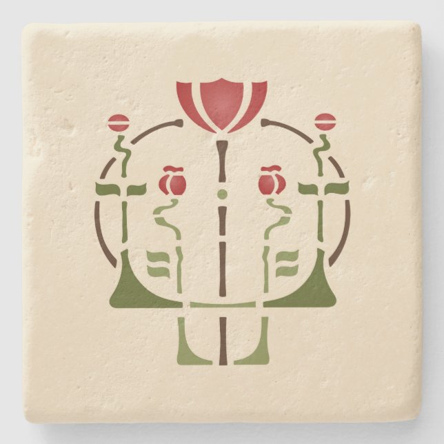 Posavasos De Piedra "Amapola adoptiva " de Helen (Anverso)