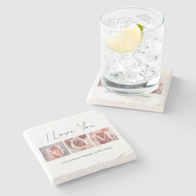 Posavasos De Piedra Amar a tu mamá. (Lateral)