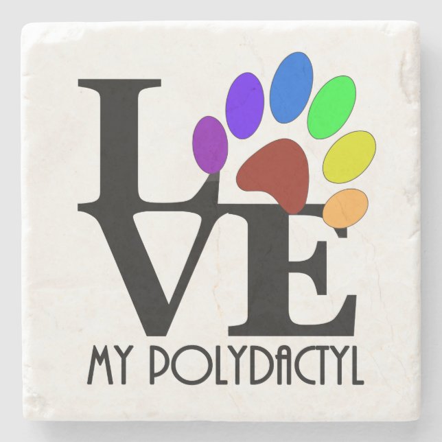 Posavasos De Piedra AMAR mi polidáctilo (Anverso)