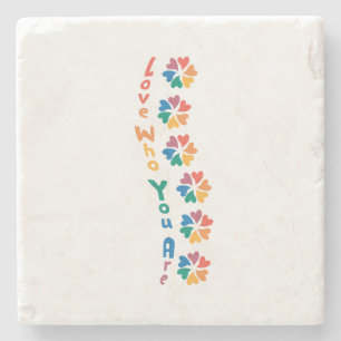 Posavasos De Piedra Amar quién eres - Letras arcoiris