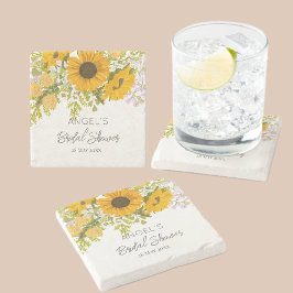 Posavasos De Piedra Amarillo de los girasoles modernos Bouquet Bridal 