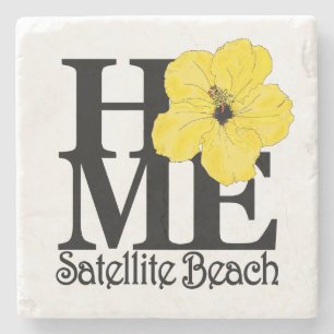 Posavasos De Piedra Amarillo por satélite CASERO de la playa