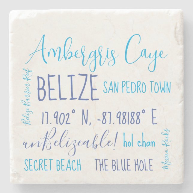 Posavasos De Piedra Ambergris Caye Belize (Anverso)