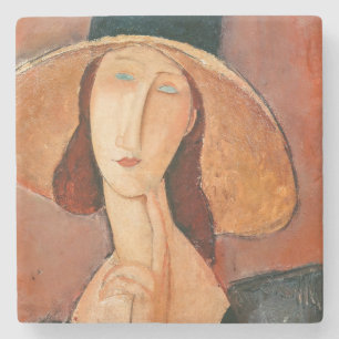 Posavasos De Piedra Amedeo Modigliani - Jeanne Hebuterne en gran Gorra