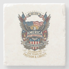 Posavasos De Piedra America 250th Americana 1776 Freedom Eagle USA