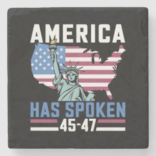 Posavasos De Piedra América Ha Hablado 45 47 Trump Presidente Vintage