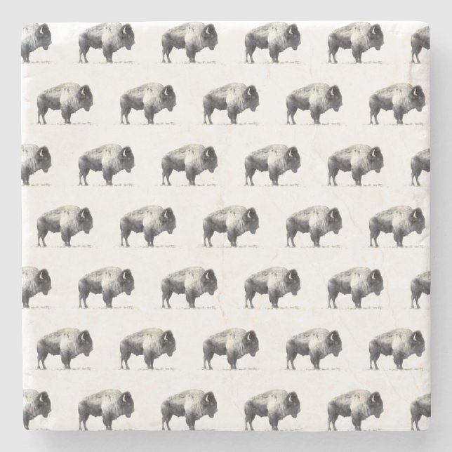 Posavasos De Piedra American Bison (Anverso)