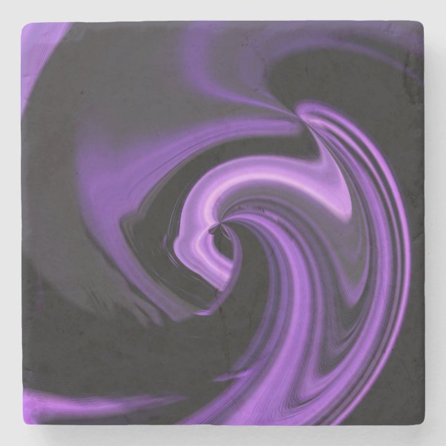 Posavasos De Piedra Amethyst Purple Abstract Heart (Anverso)