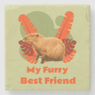Posavasos De Piedra Amigo Peludo de Capybara Animal Tropical