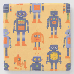 Posavasos De Piedra amigo robot gracioso