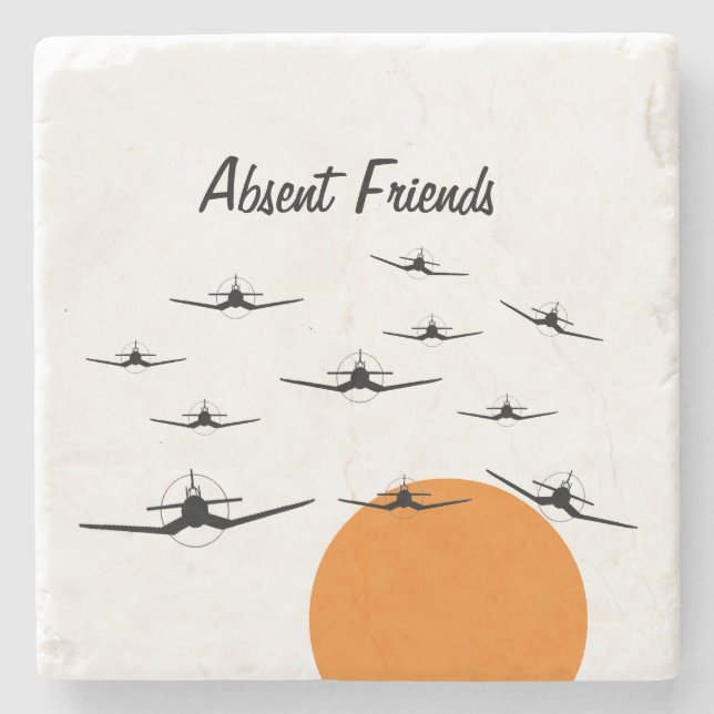 Posavasos De Piedra Amigos ausentes F4U Corsair (Anverso)