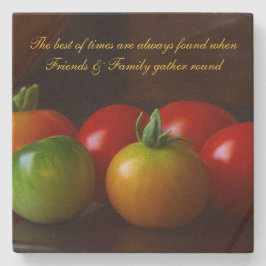 Posavasos De Piedra Amigos de los tomates y familia citan la montaña r