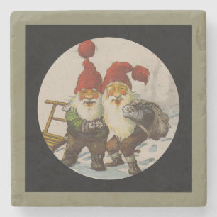 Posavasos De Piedra Amigos del gnomo del navidad