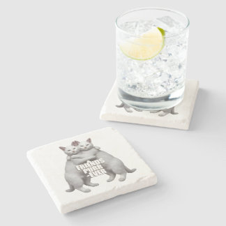 Posavasos De Piedra Amigos Purr-Ever