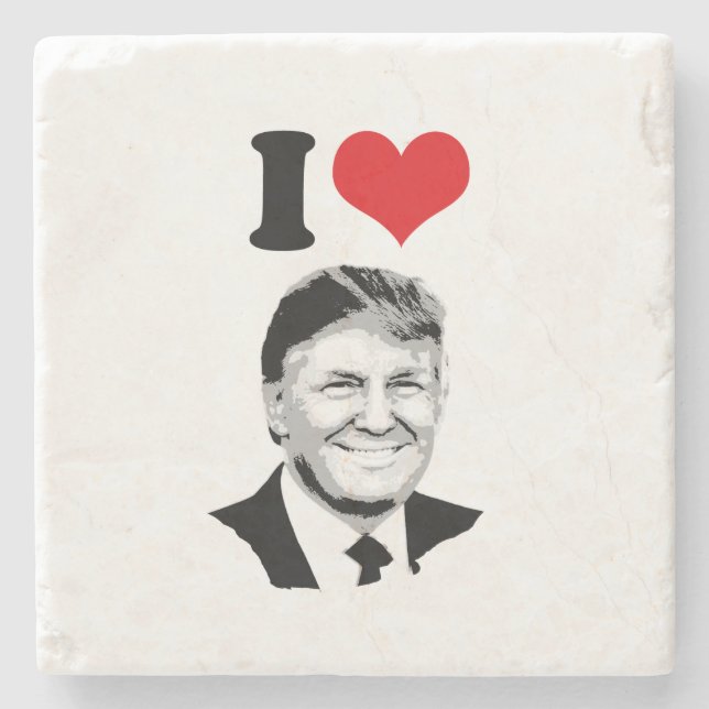 Posavasos De Piedra Amo a Donald Trump (Anverso)