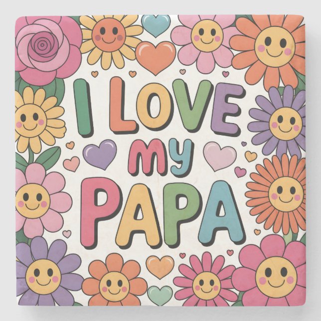 Posavasos De Piedra Amo a mi papá (Anverso)