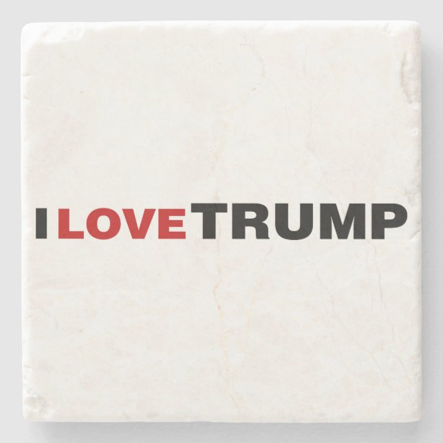 Posavasos De Piedra Amo a Trump (Anverso)