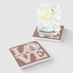 Posavasos De Piedra AMO CON SUS personalizados FOTOGRÁFICOS