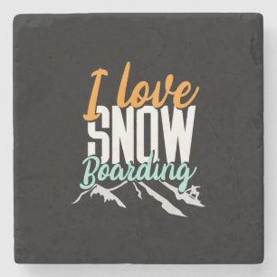 Posavasos De Piedra Amo El Embarque De Nieve