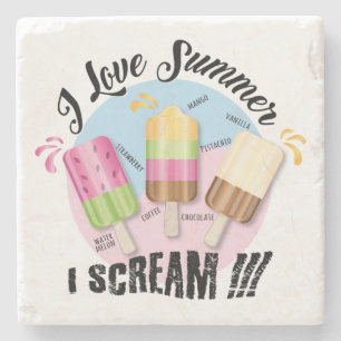 Posavasos De Piedra Amo el verano - ¡¡¡Grito!!!