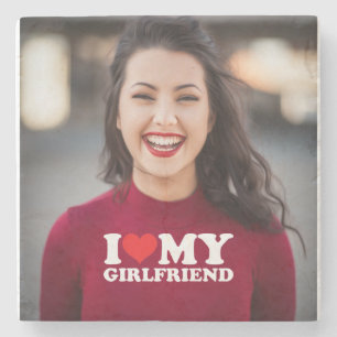 Posavasos De Piedra Amo la foto de mi novia Personalizado