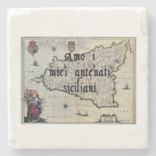 Posavasos De Piedra Amo Mis Ancestros Sicilianos   Astilleros Personal