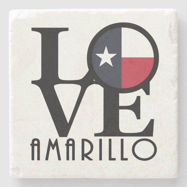 Posavasos De Piedra AMOR A Amarillo Texas (Anverso)