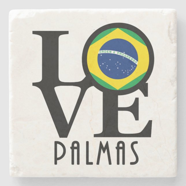 Posavasos De Piedra AMOR A Palmas Brasil (Anverso)