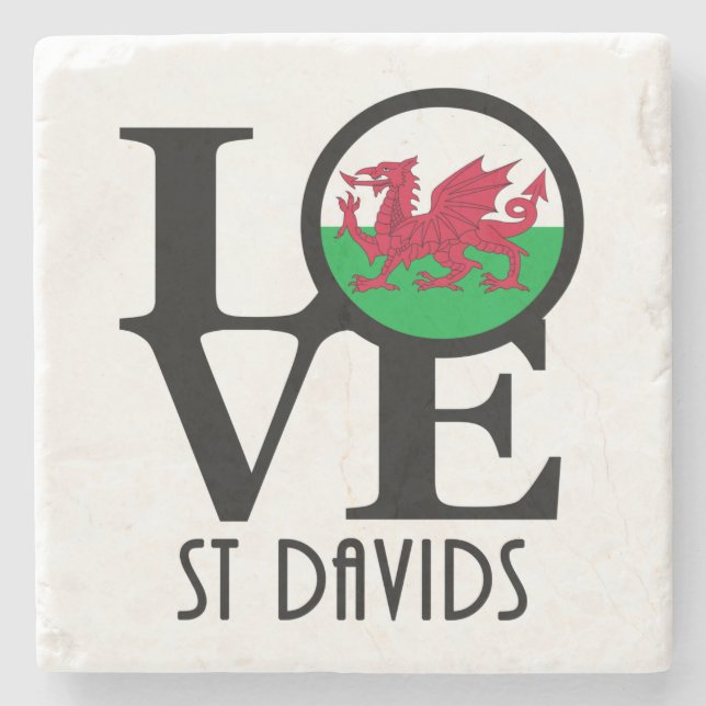 Posavasos De Piedra AMOR A St Davids Gales (Anverso)
