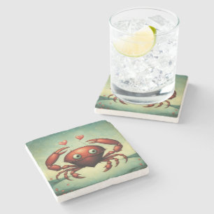 Posavasos De Piedra Amor al cangrejo