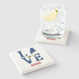 Posavasos De Piedra Amor al Estado de EE.UU.