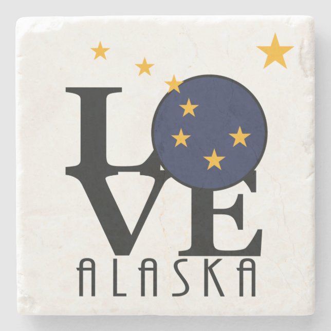 Posavasos De Piedra AMOR Alaska (Anverso)
