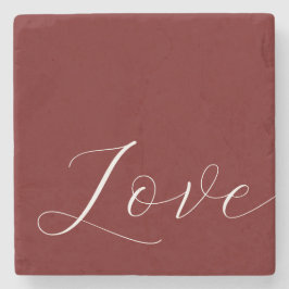 Posavasos De Piedra Amor blanco rojo elegante