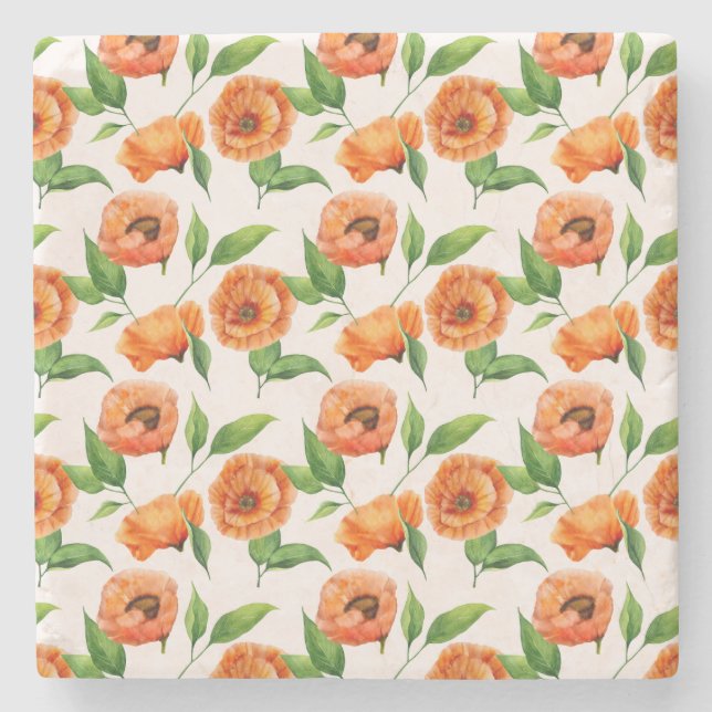 Posavasos De Piedra Amor Botánico Romántico (Anverso)