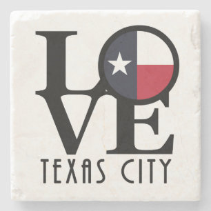 Posavasos De Piedra AMOR Ciudad de Texas